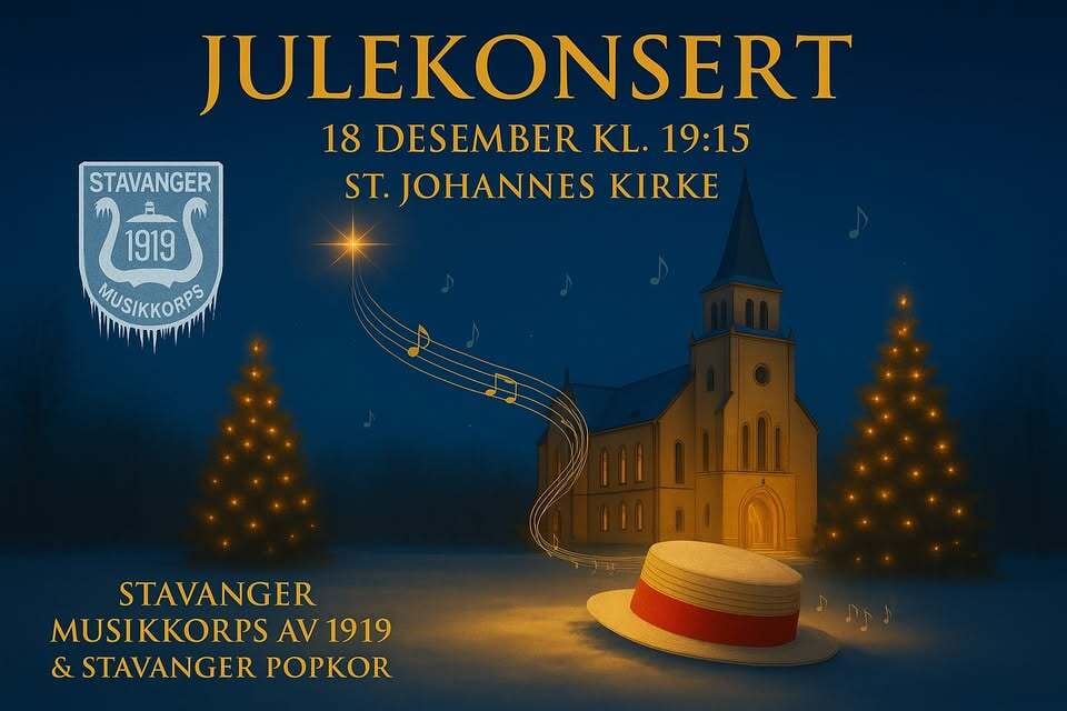 Julekonsert med Stavanger Musikkkorps av 1919 og Stavanger Popkor 🎶 